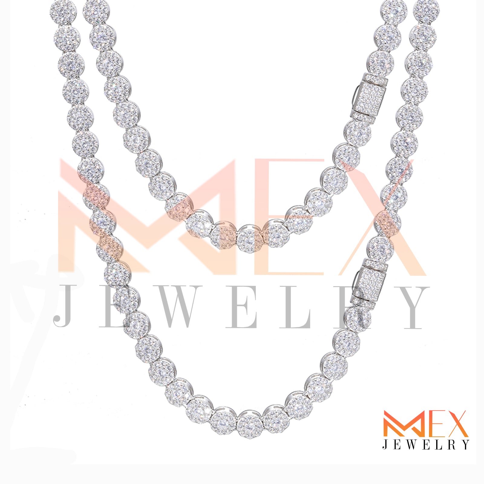 925 FANCY MOISSANITE CHAIN 7MM