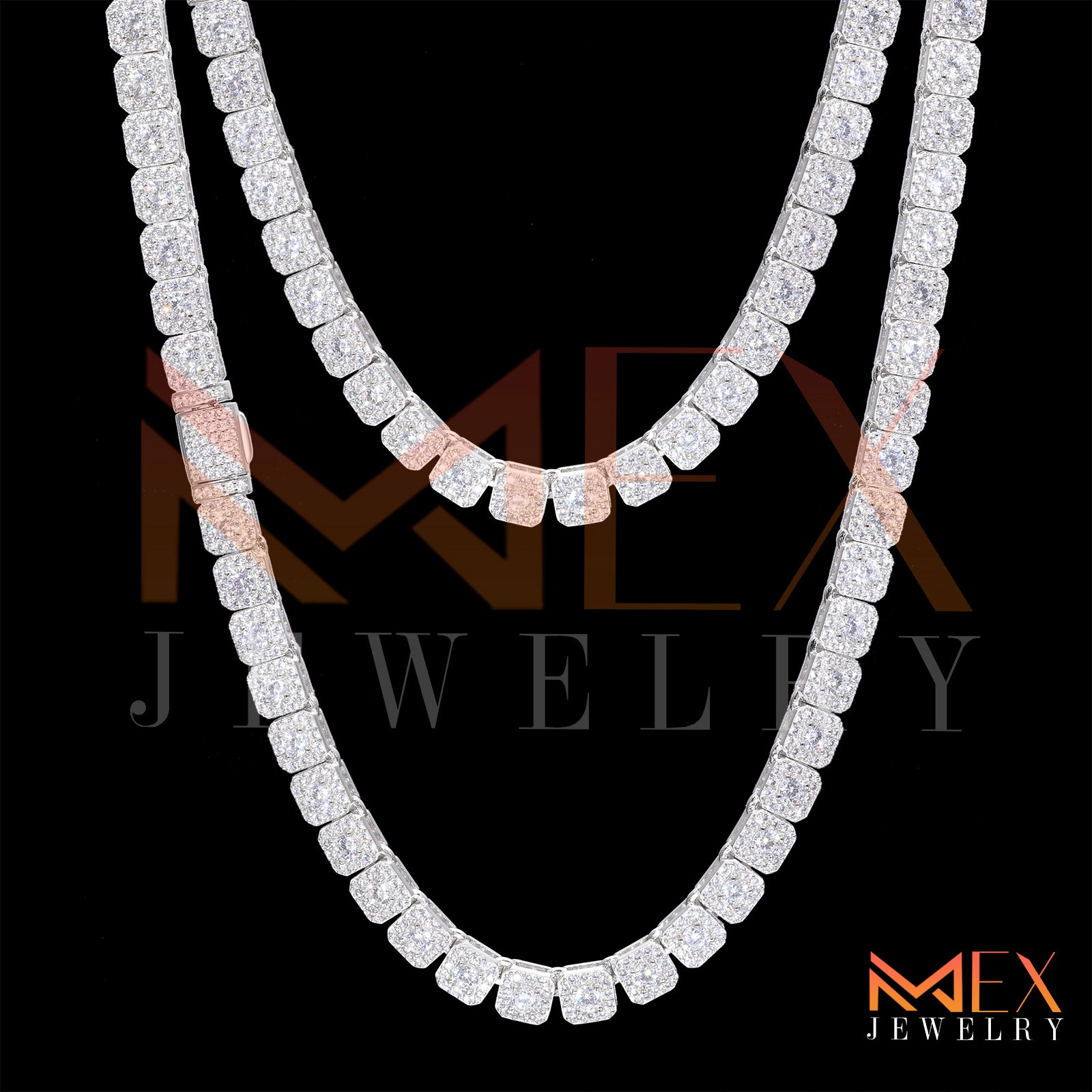 925 FANCY MOISSANITE CHAIN 6MM