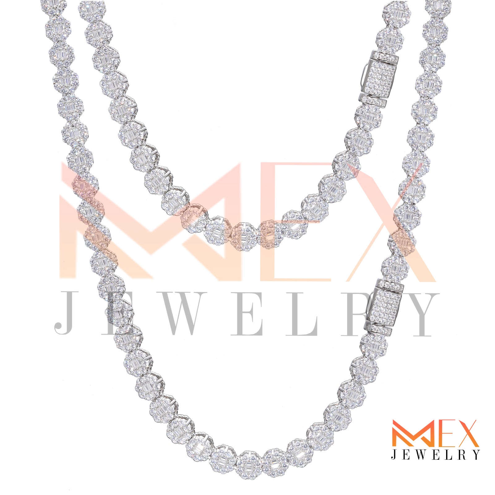 925 FANCY MOISSANITE CHAIN 6MM