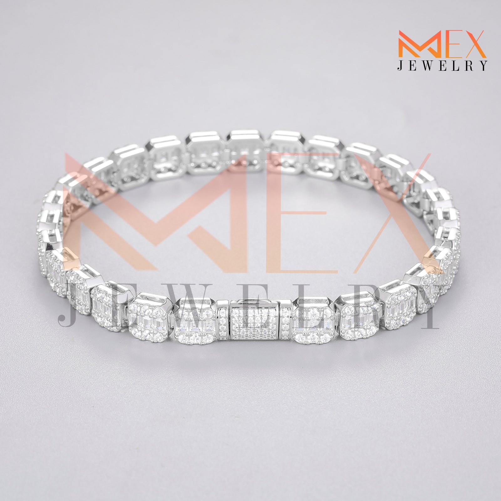 925 FANCY MOISSANITE BRACELET 7MM VVSD