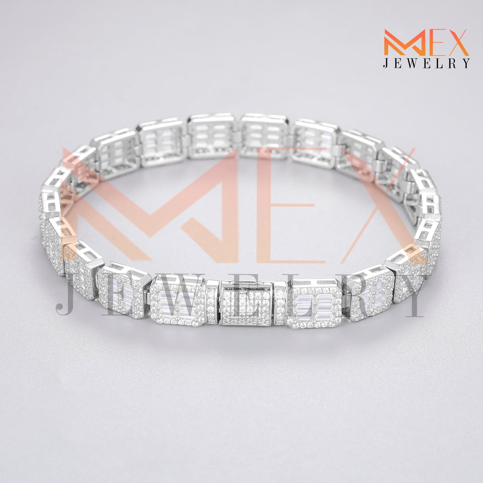 925 FANCY MOISSANITE BRACELET 8MM VVSD