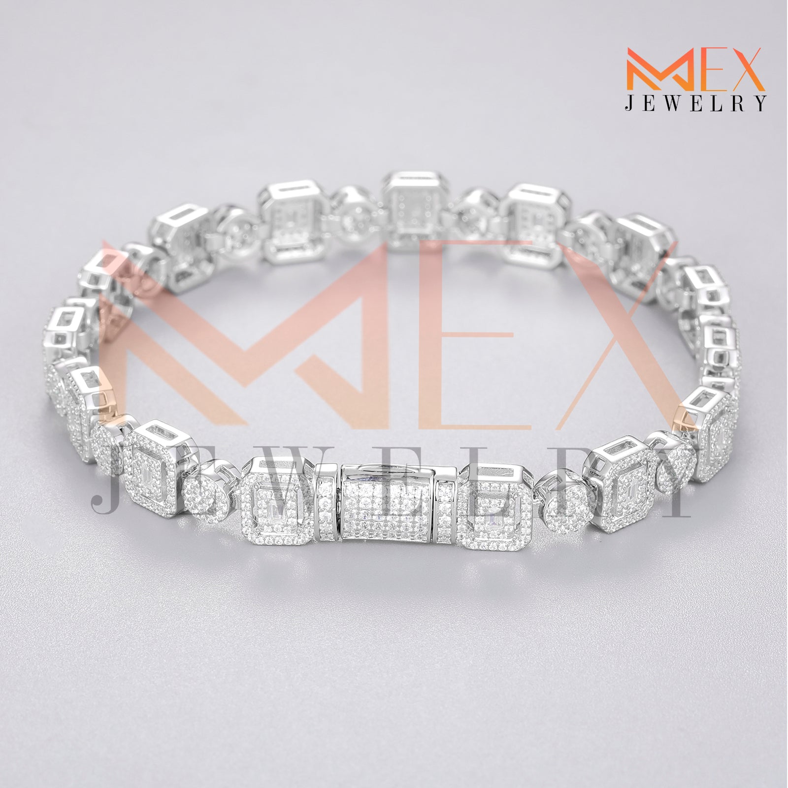 925 FANCY MOISSANITE BRACELET 8MM