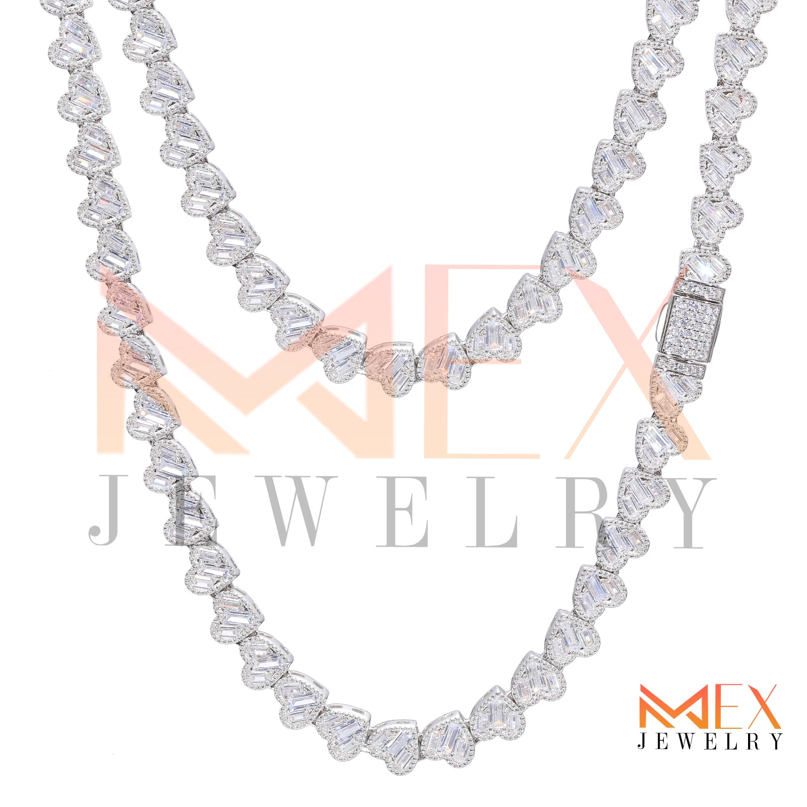 925 FANCY MOISSANITE CHAIN 7MM