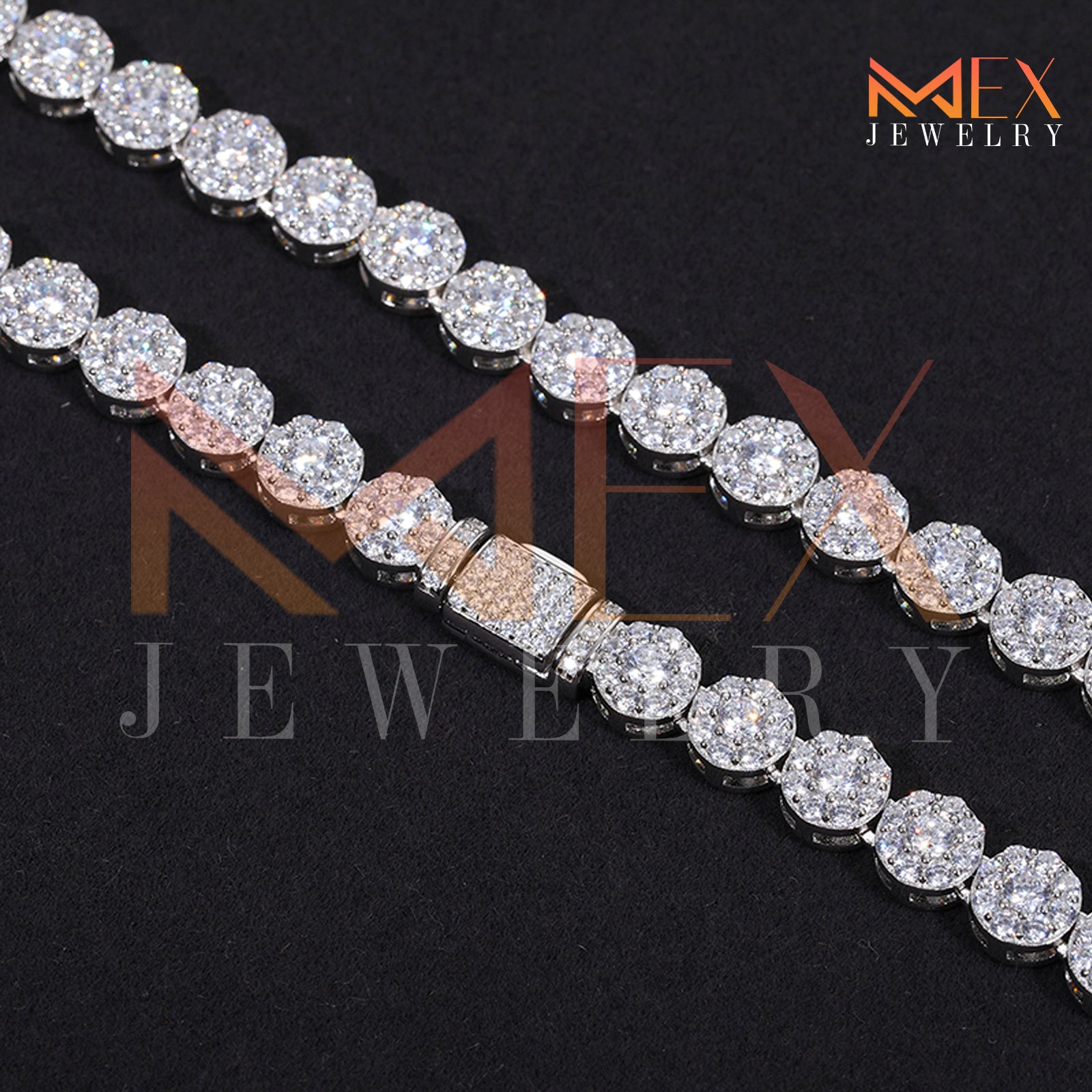 925 FANCY MOISSANITE CHAIN 7MM