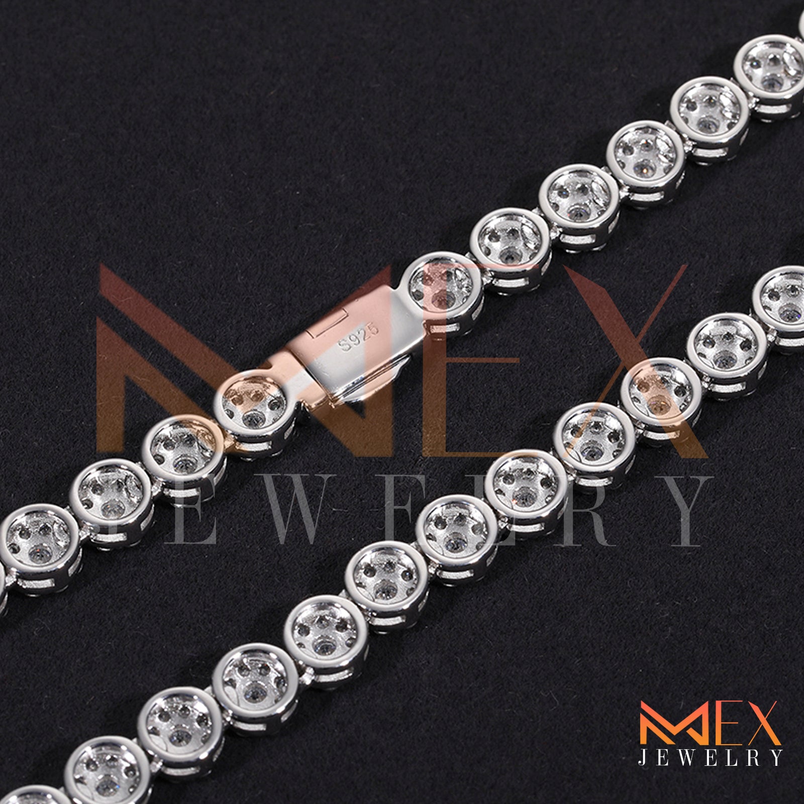 925 FANCY MOISSANITE CHAIN 7MM