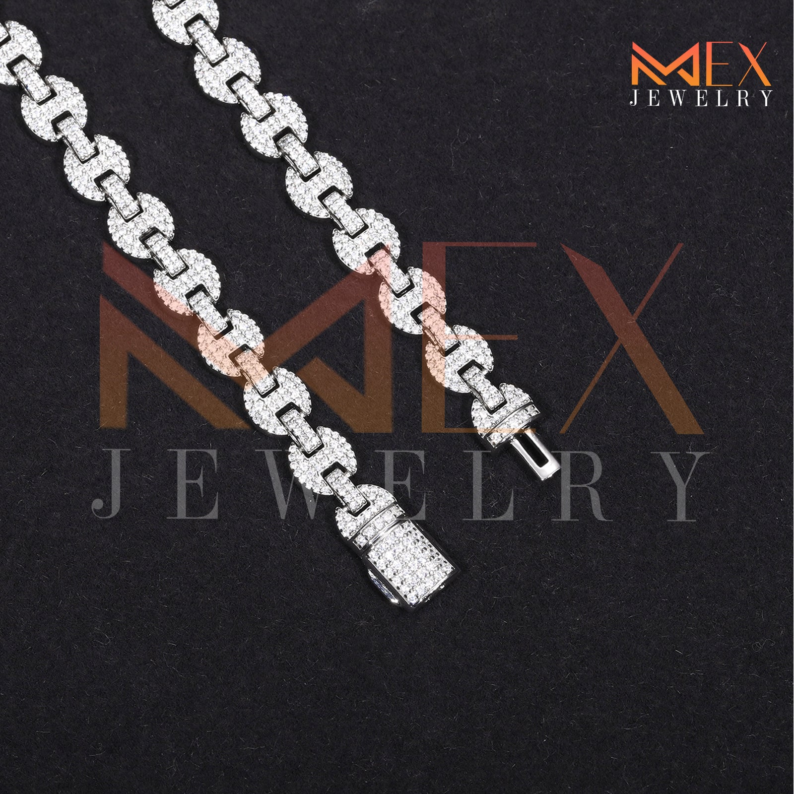 925 FANCY MOISSANITE CHAIN 7MM