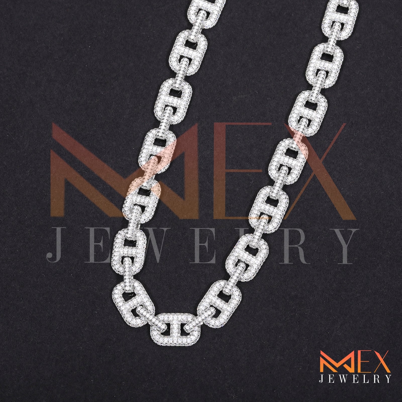 925 FANCY MOISSANITE CHAIN 10MM VVSD