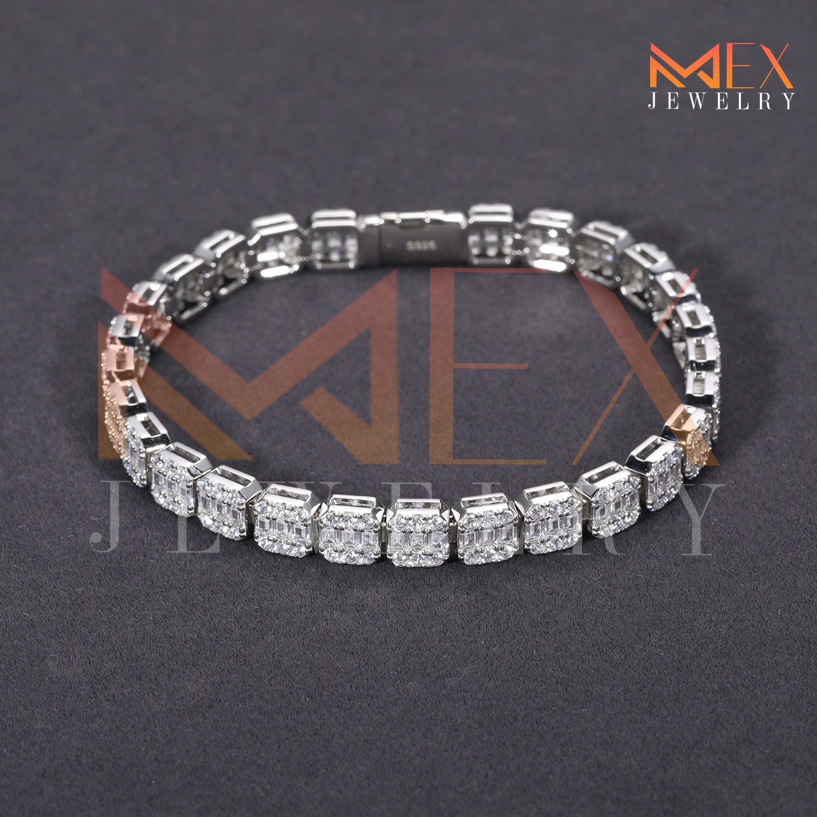 925 FANCY MOISSANITE BRACELET 7MM VVSD