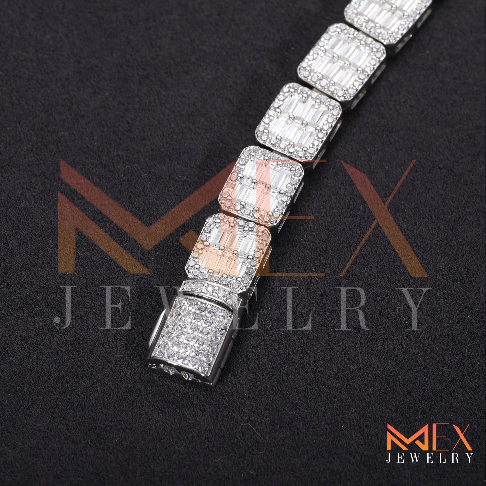 925 FANCY MOISSANITE BRACELET 8MM VVSD