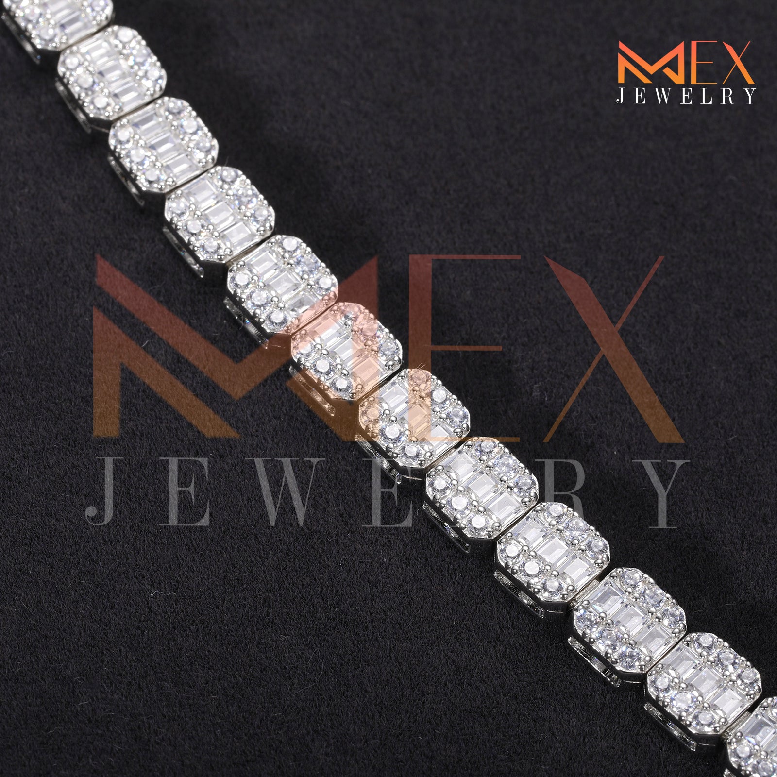 925 FANCY MOISSANITE CHAIN 7MM VVSD