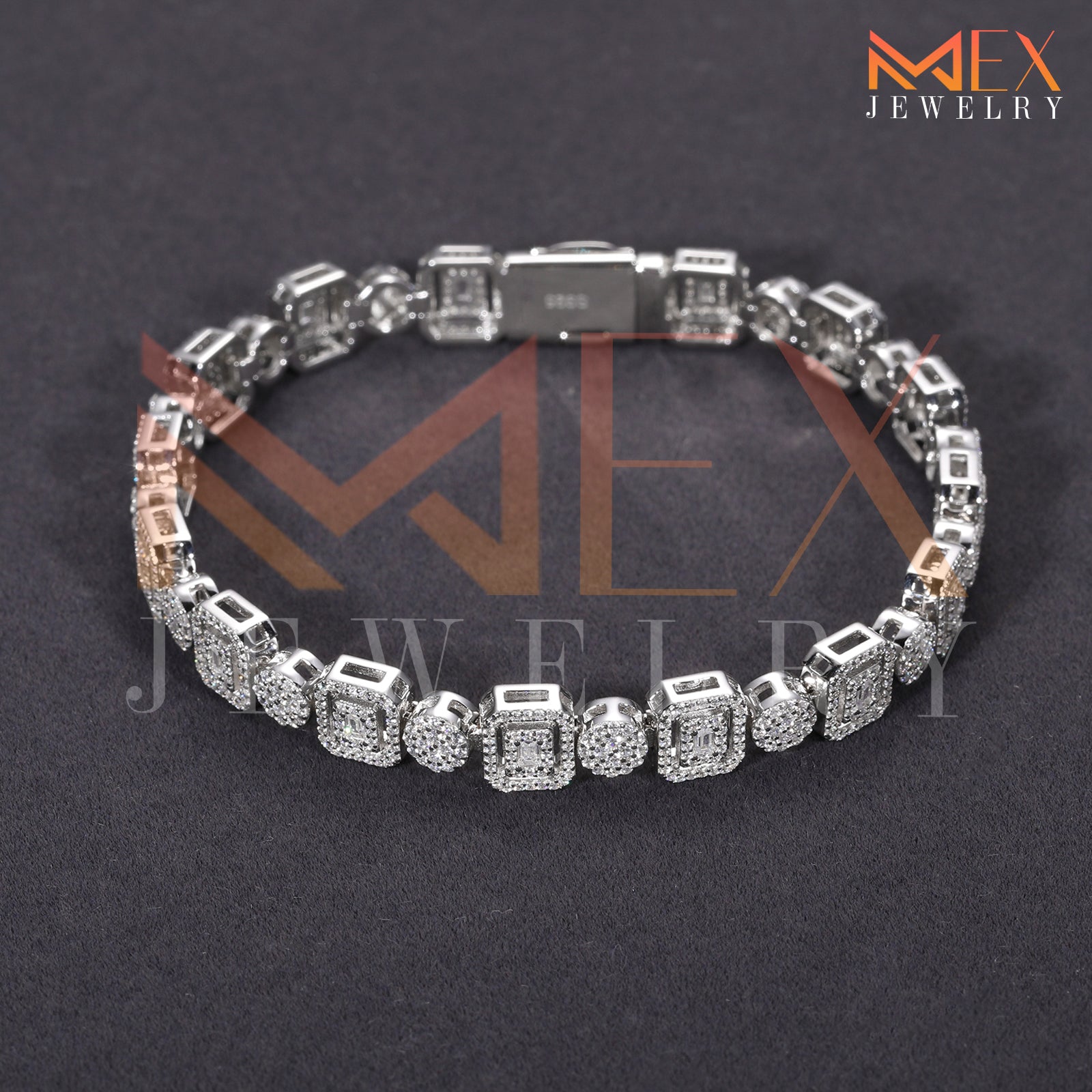 925 FANCY MOISSANITE BRACELET 8MM