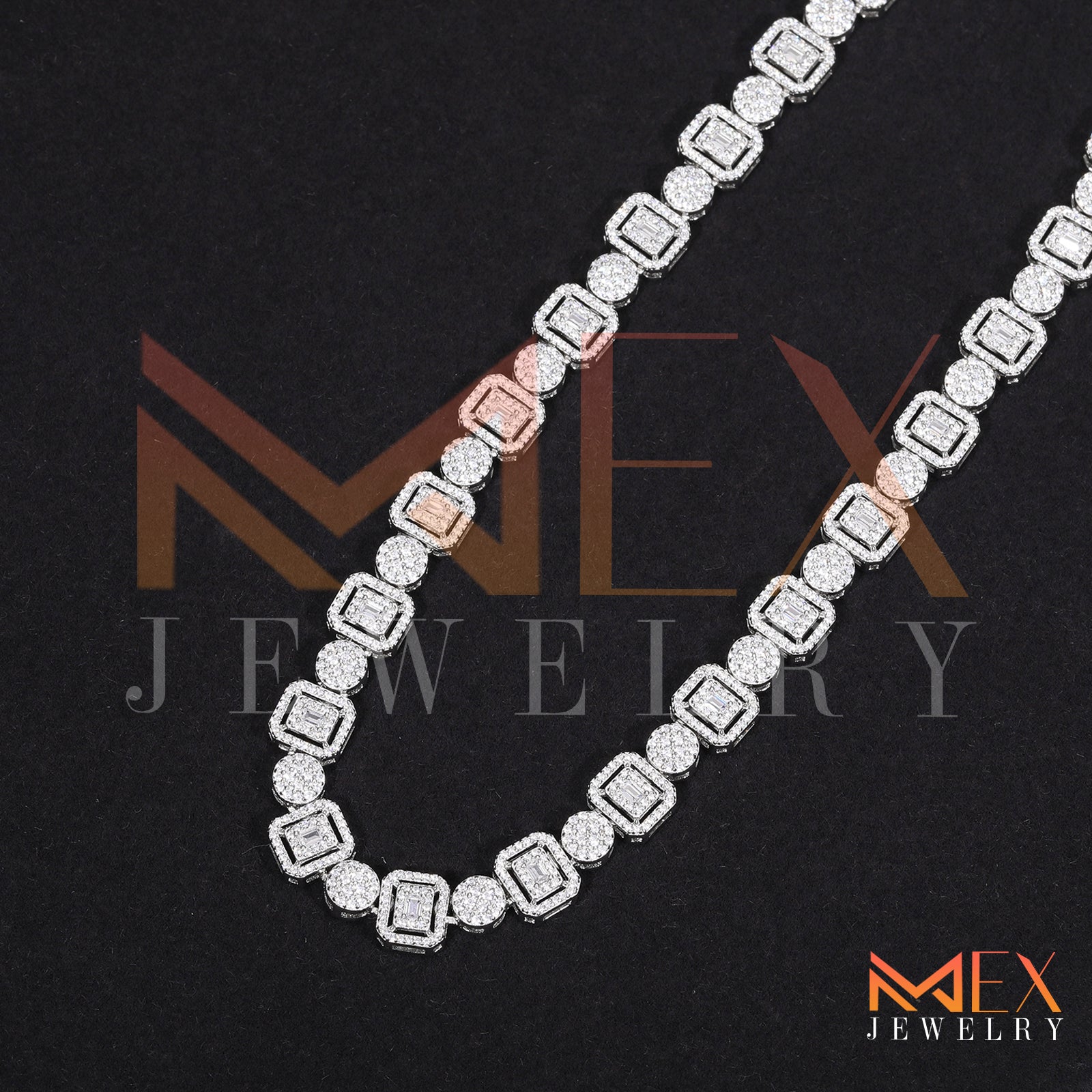 925 FANCY MOISSANITE CHAIN 8MM VVSD