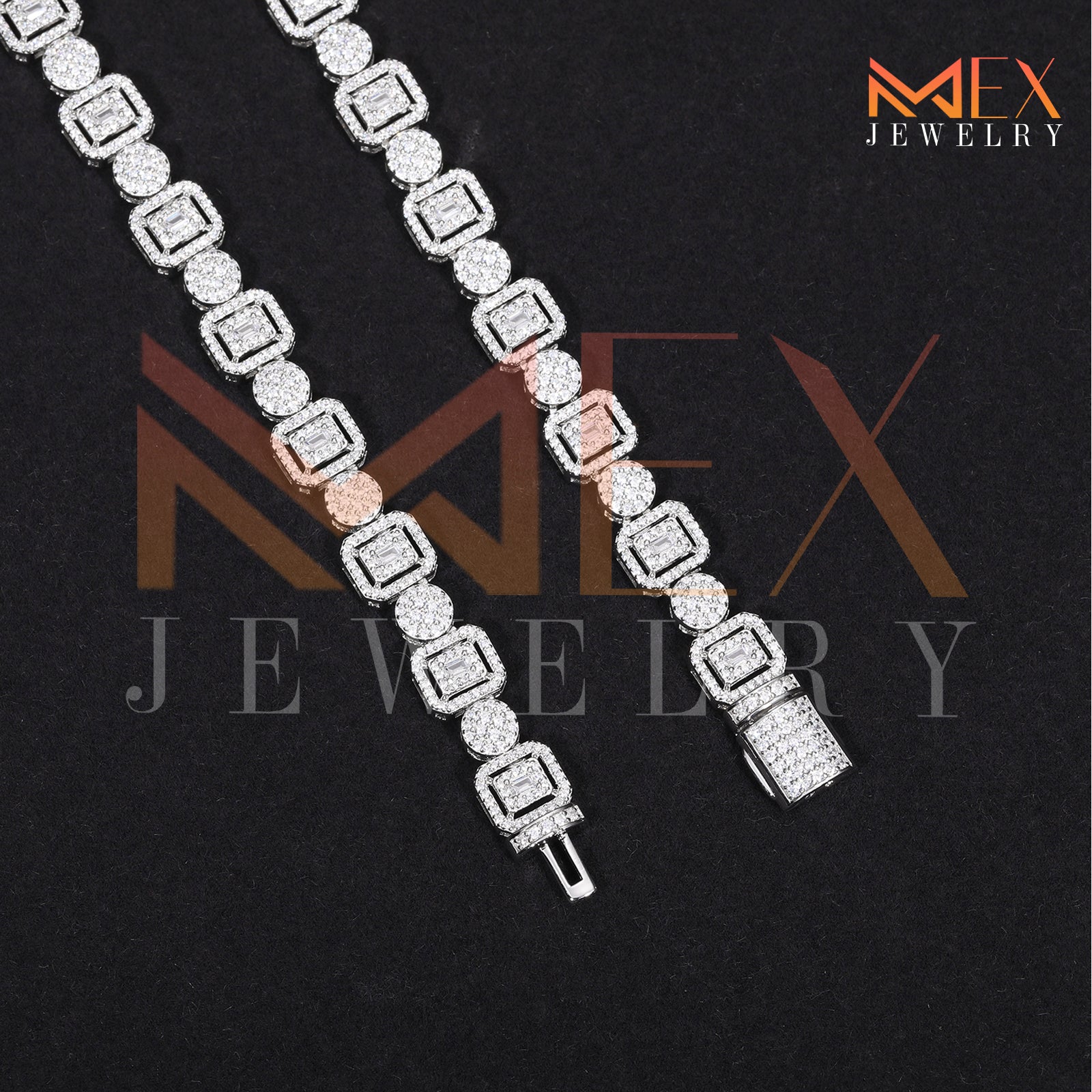 925 FANCY MOISSANITE CHAIN 8MM VVSD