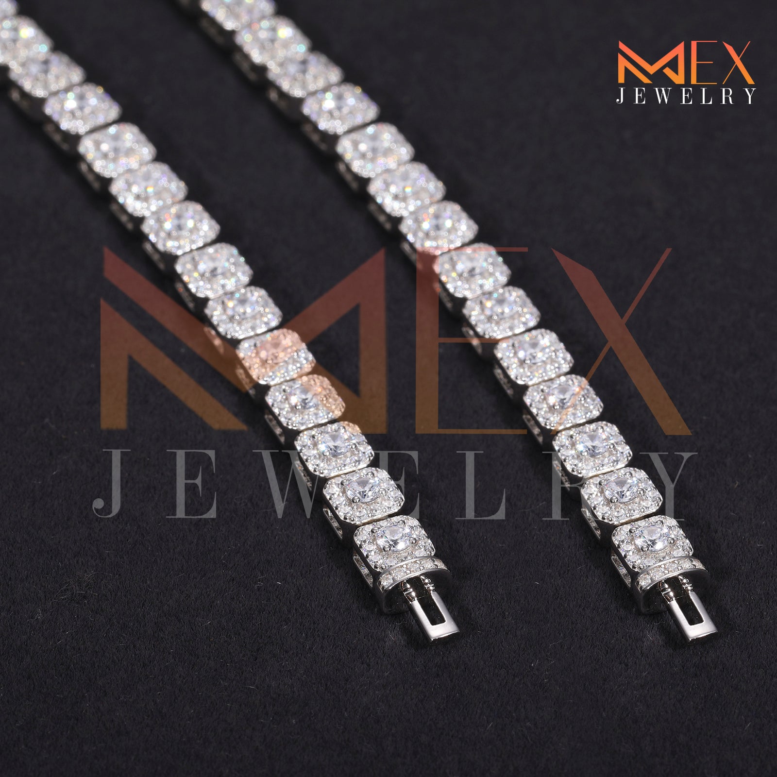 925 FANCY MOISSANITE BRACELET 6MM VVSD