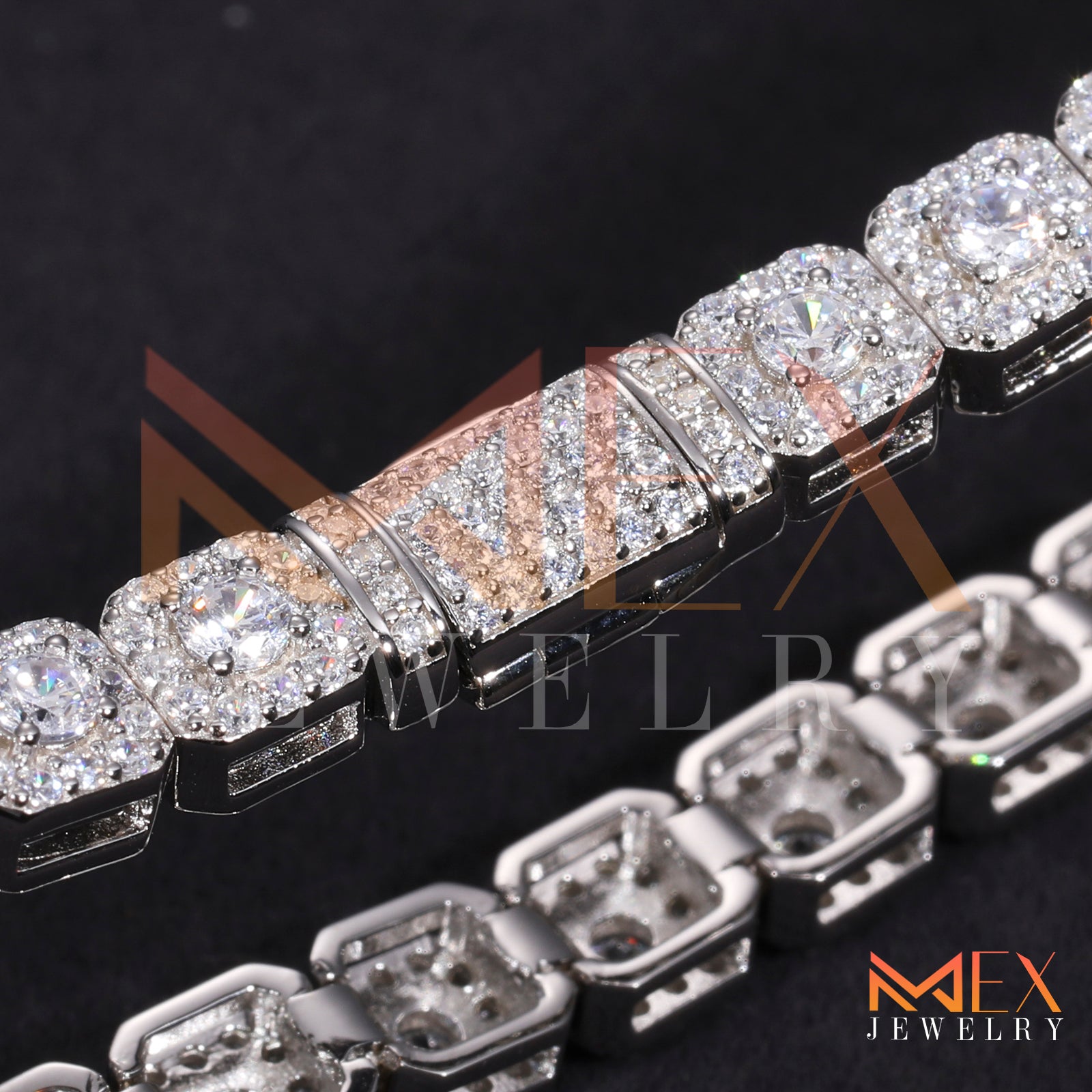 925 FANCY MOISSANITE BRACELET 6MM VVSD