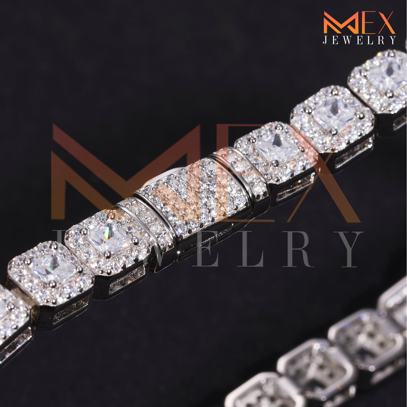 925 FANCY MOISSANITE BRACELET 8MM VVSD