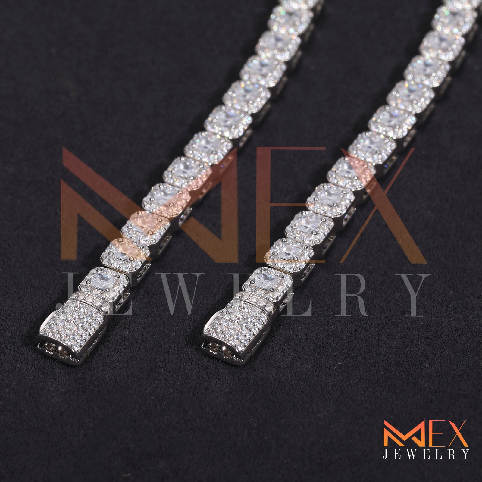 925 FANCY MOISSANITE BRACELET 8MM VVSD