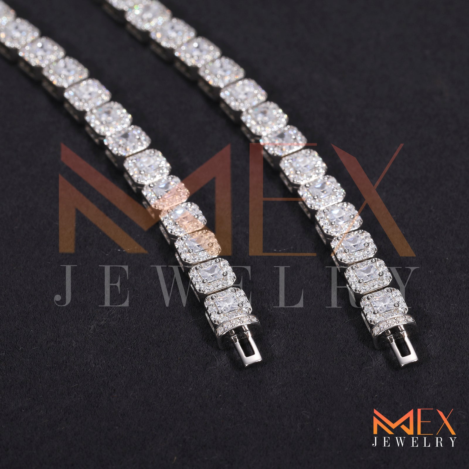 925 FANCY MOISSANITE BRACELET 8MM VVSD