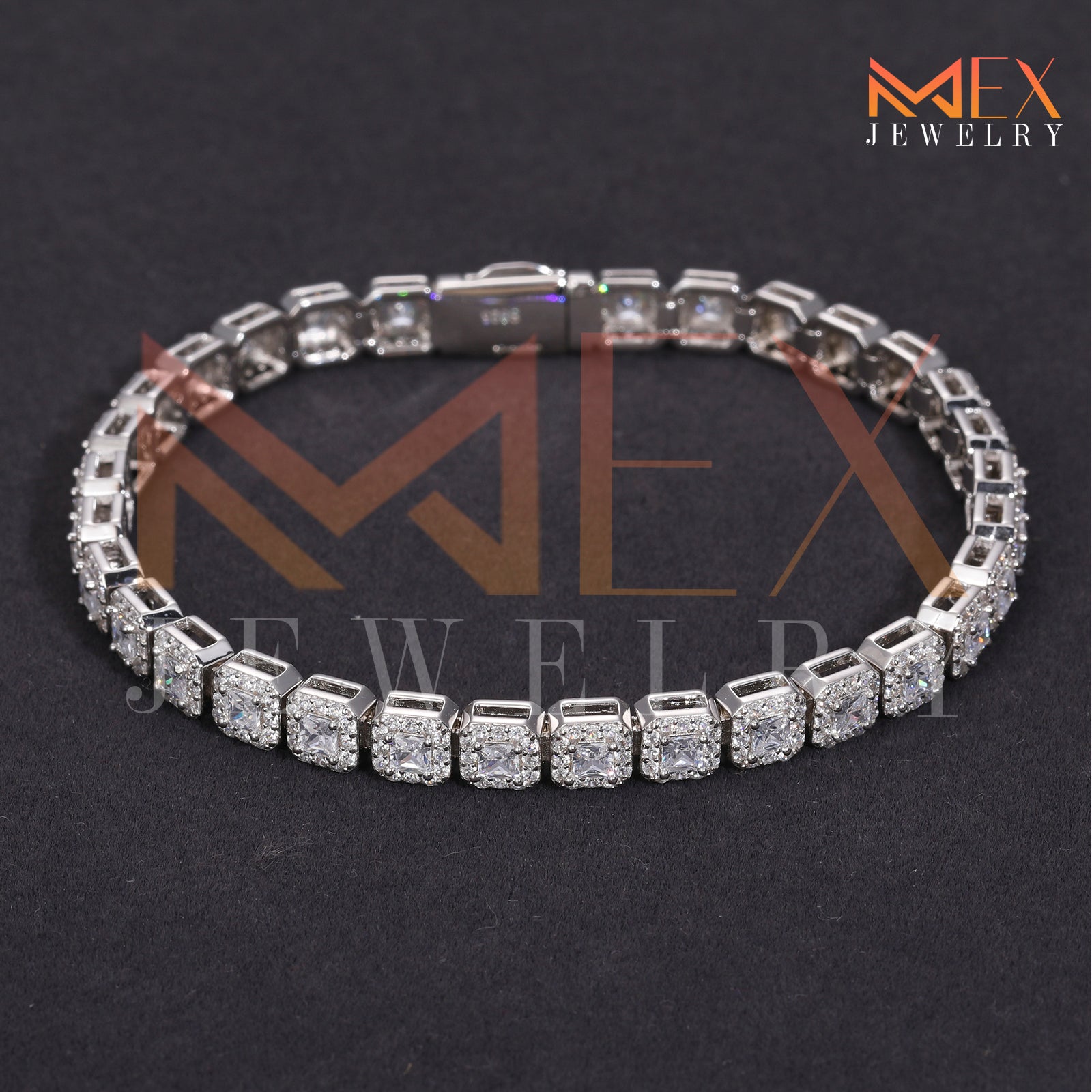 925 FANCY MOISSANITE BRACELET 8MM VVSD