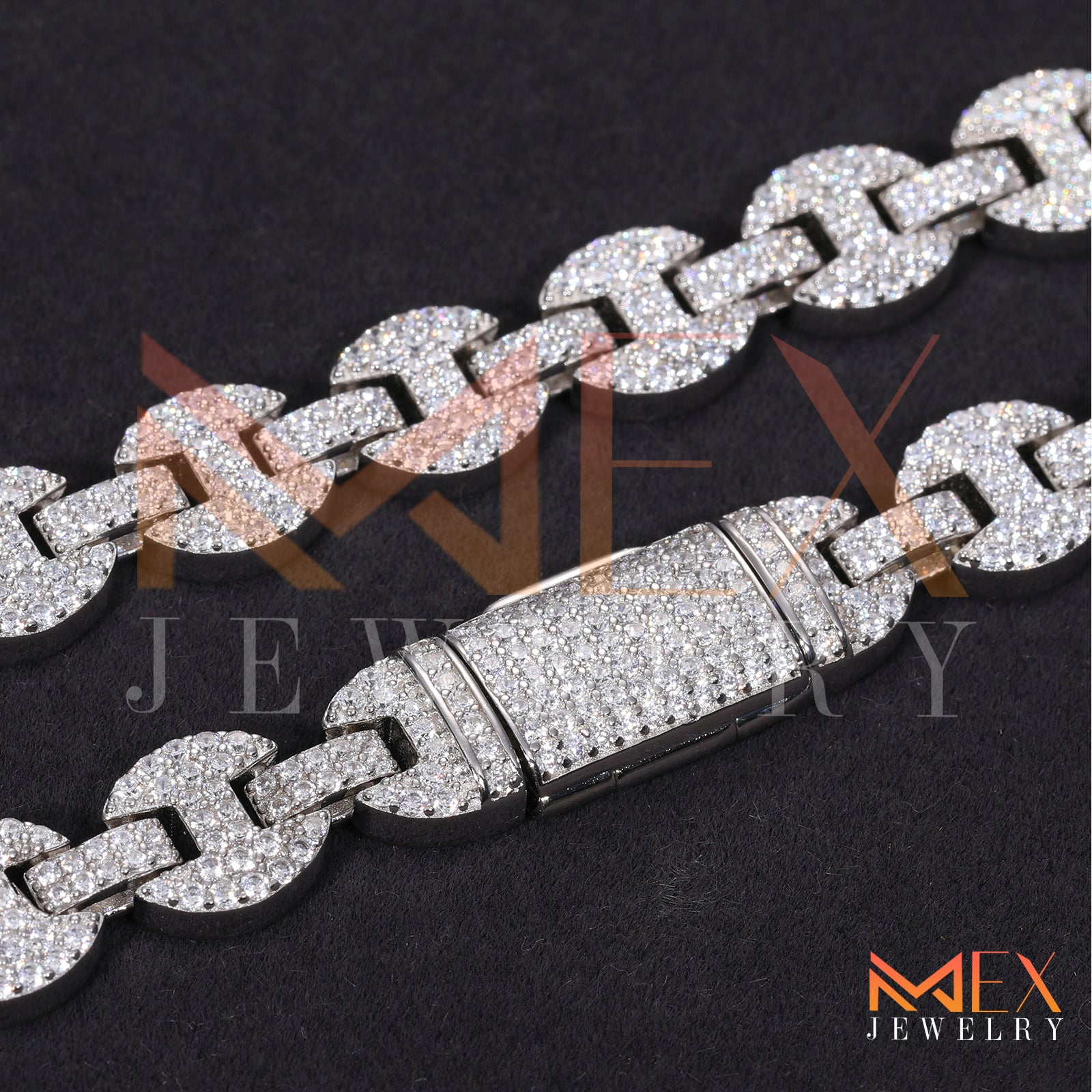 925 FANCY MOISSANITE BRACELET 10MM VVSD