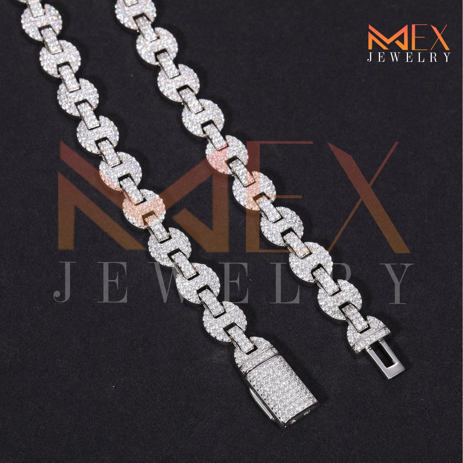 925 FANCY MOISSANITE CHAIN 10MM