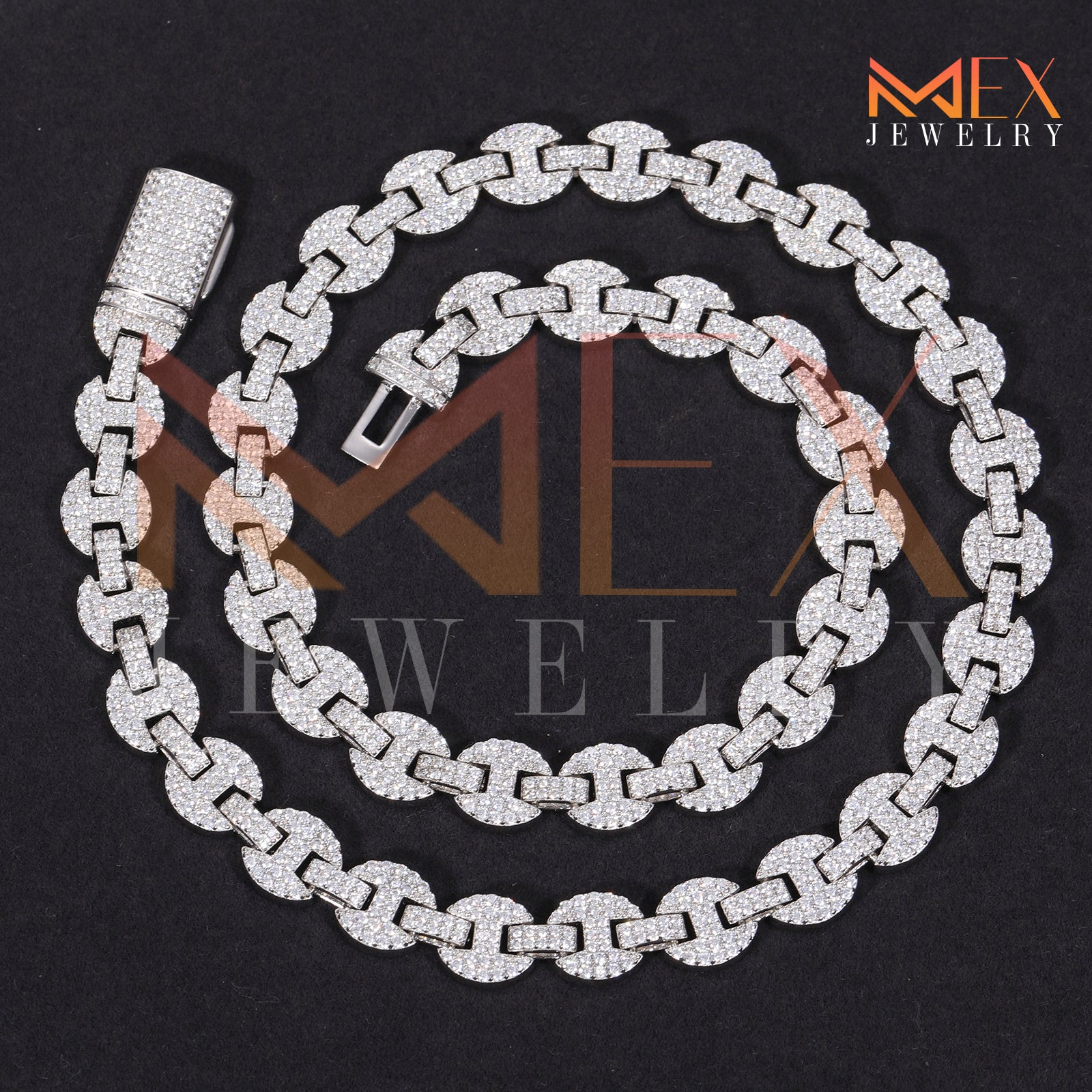 925 FANCY MOISSANITE CHAIN 10MM