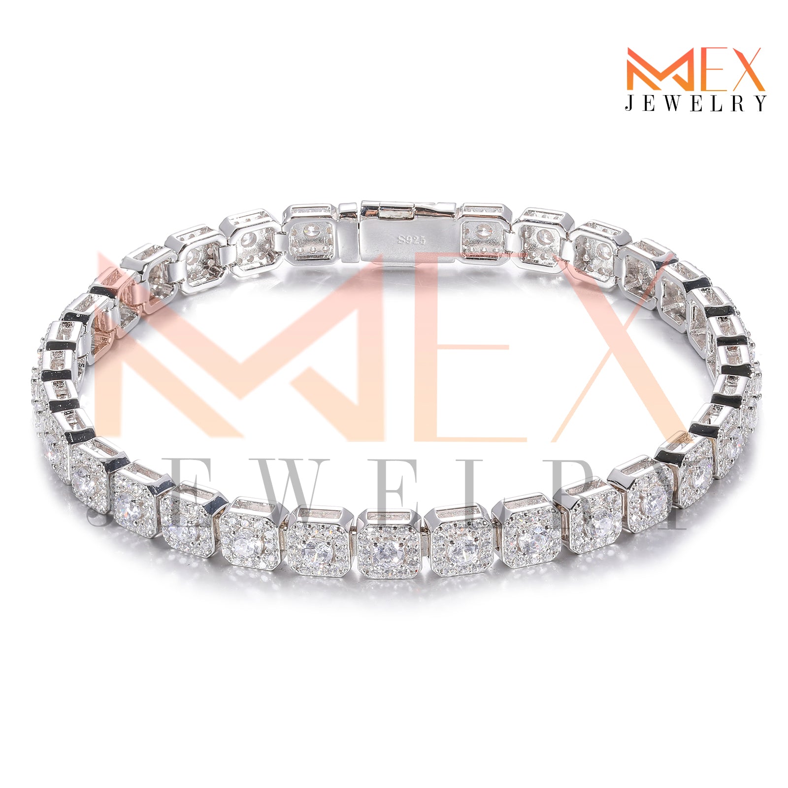 925 FANCY MOISSANITE BRACELET 6MM VVSD