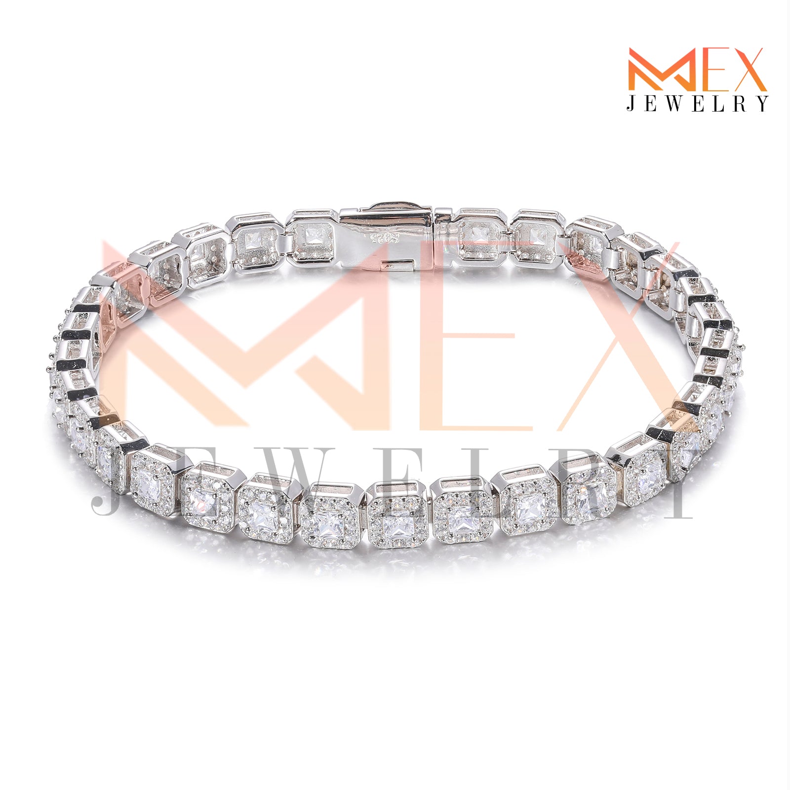 925 FANCY MOISSANITE BRACELET 8MM VVSD